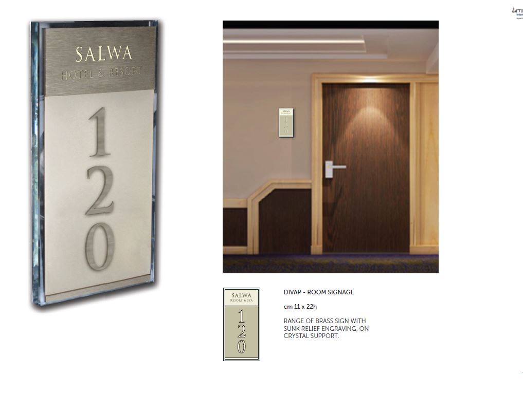 Retaj Salwa Resort & Spa - Signalétique - Présentation numéros de chambres et suites